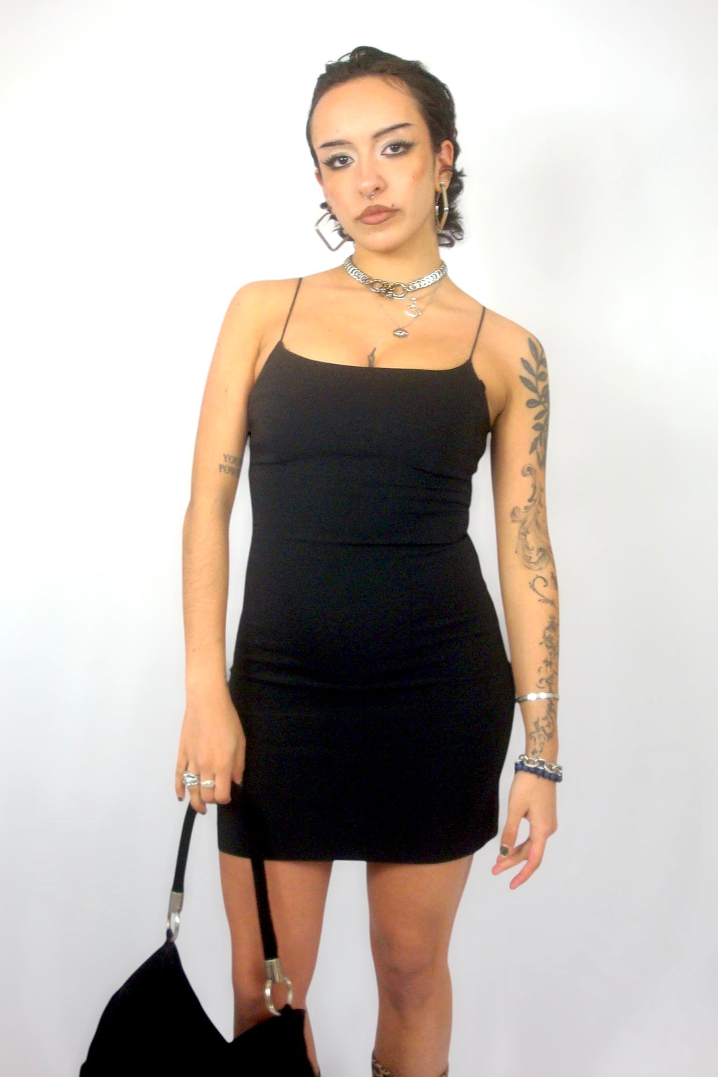 Mini robe noire à bretelles