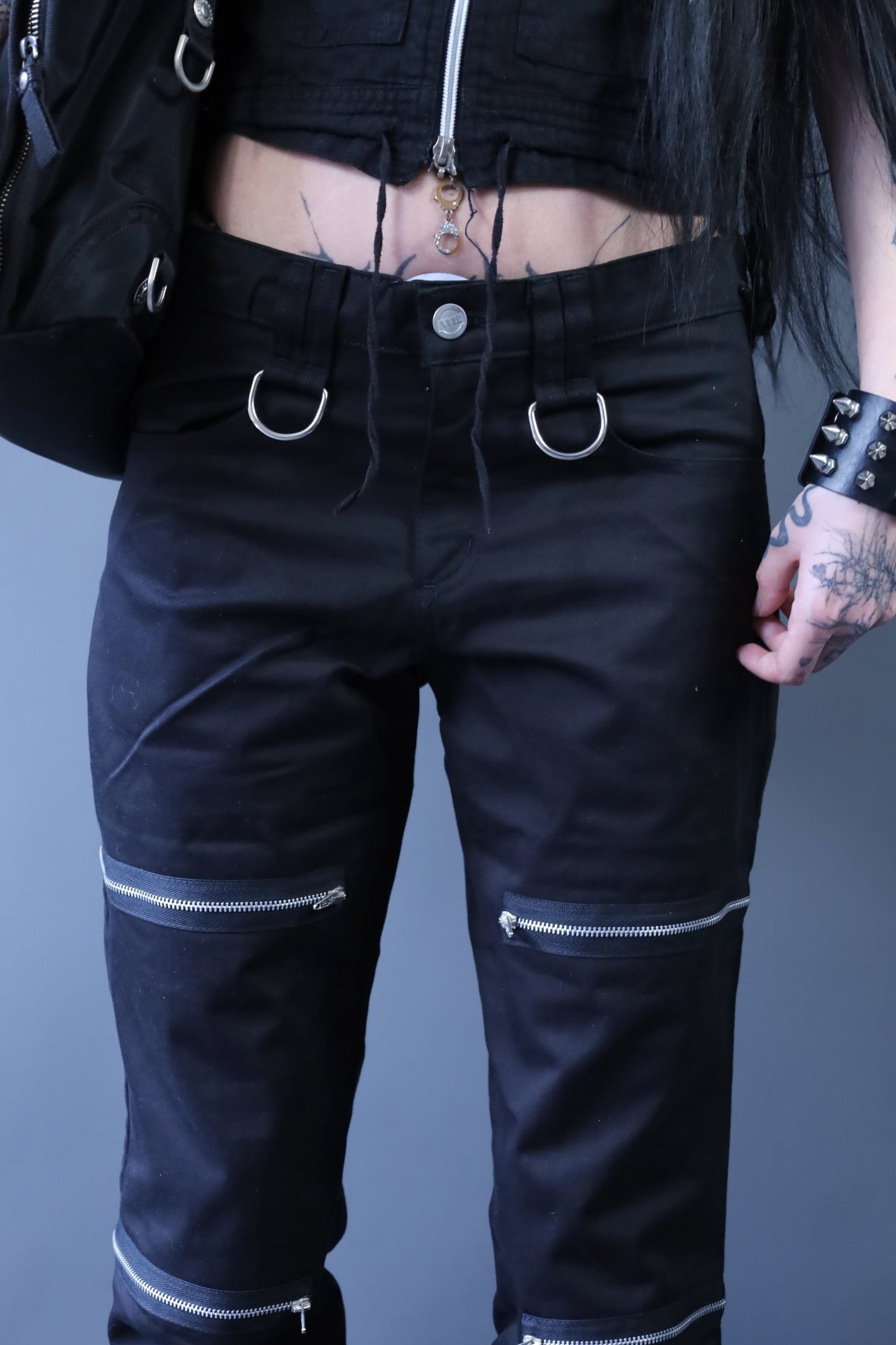 Pantalon noir à zip