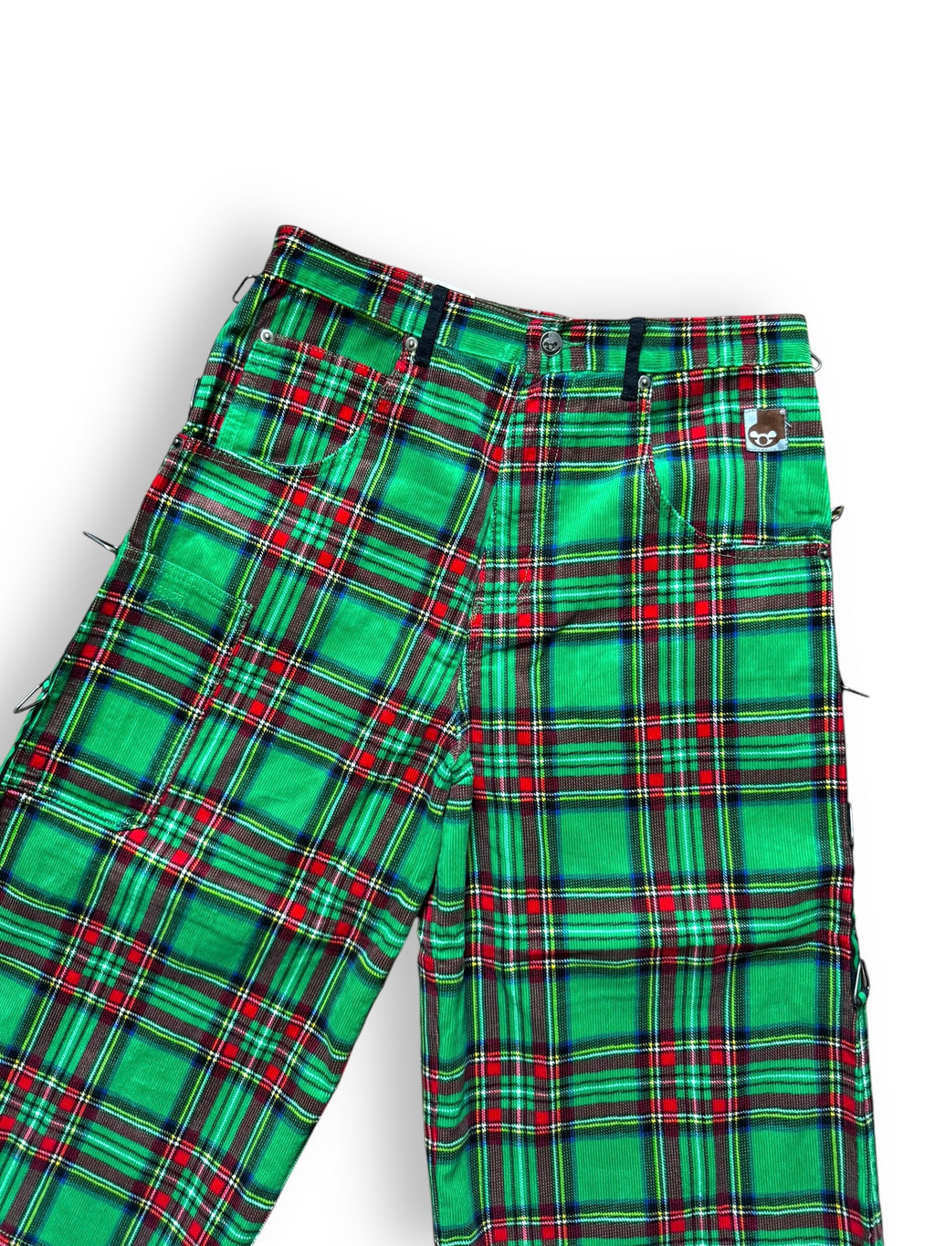 Short baggy tartan vert deadstock