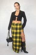 Kilt long à carreaux jaunes
