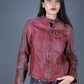 Veste de biker en cuir rouge