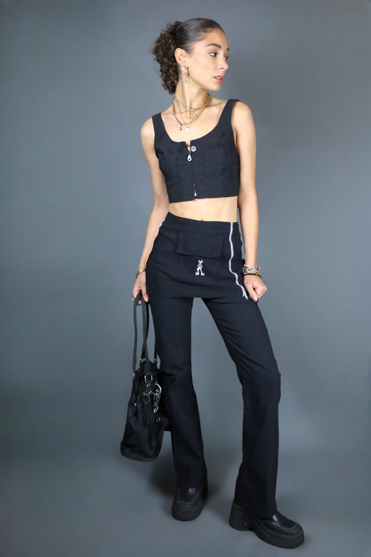 Pantalon-jupe flare noir