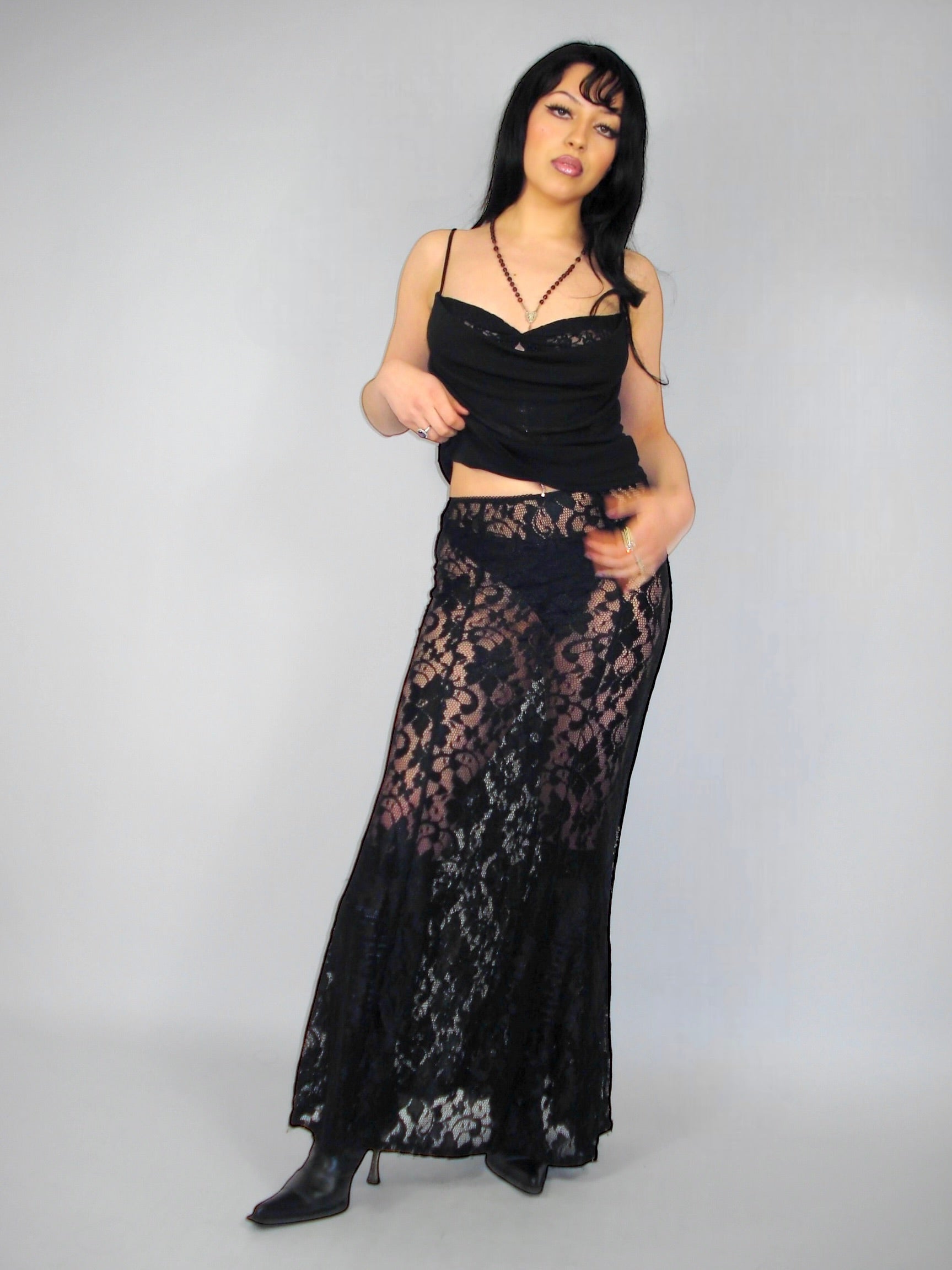 Top col bénitier dentelle