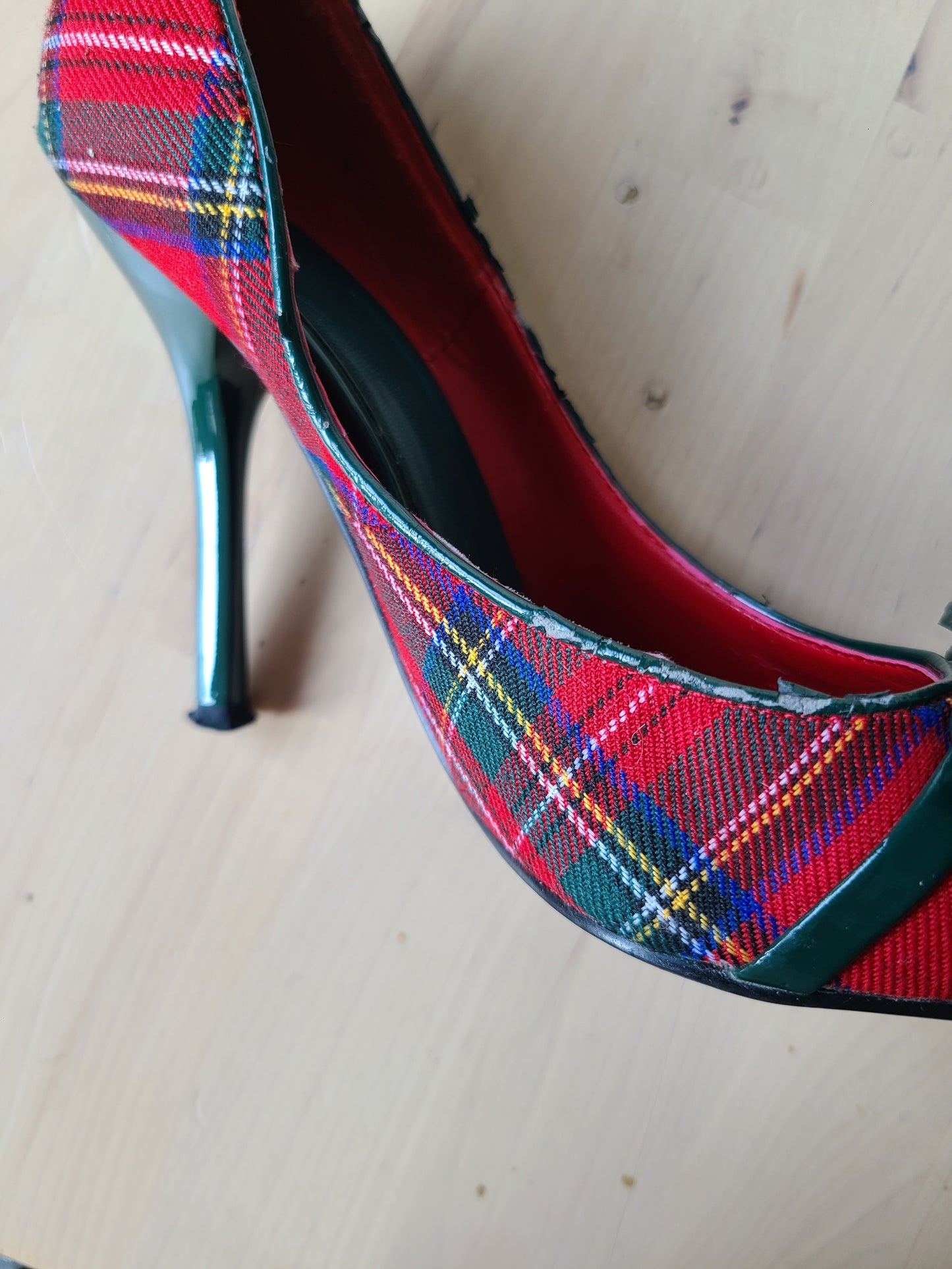 Escarpin à bout pointu tartan