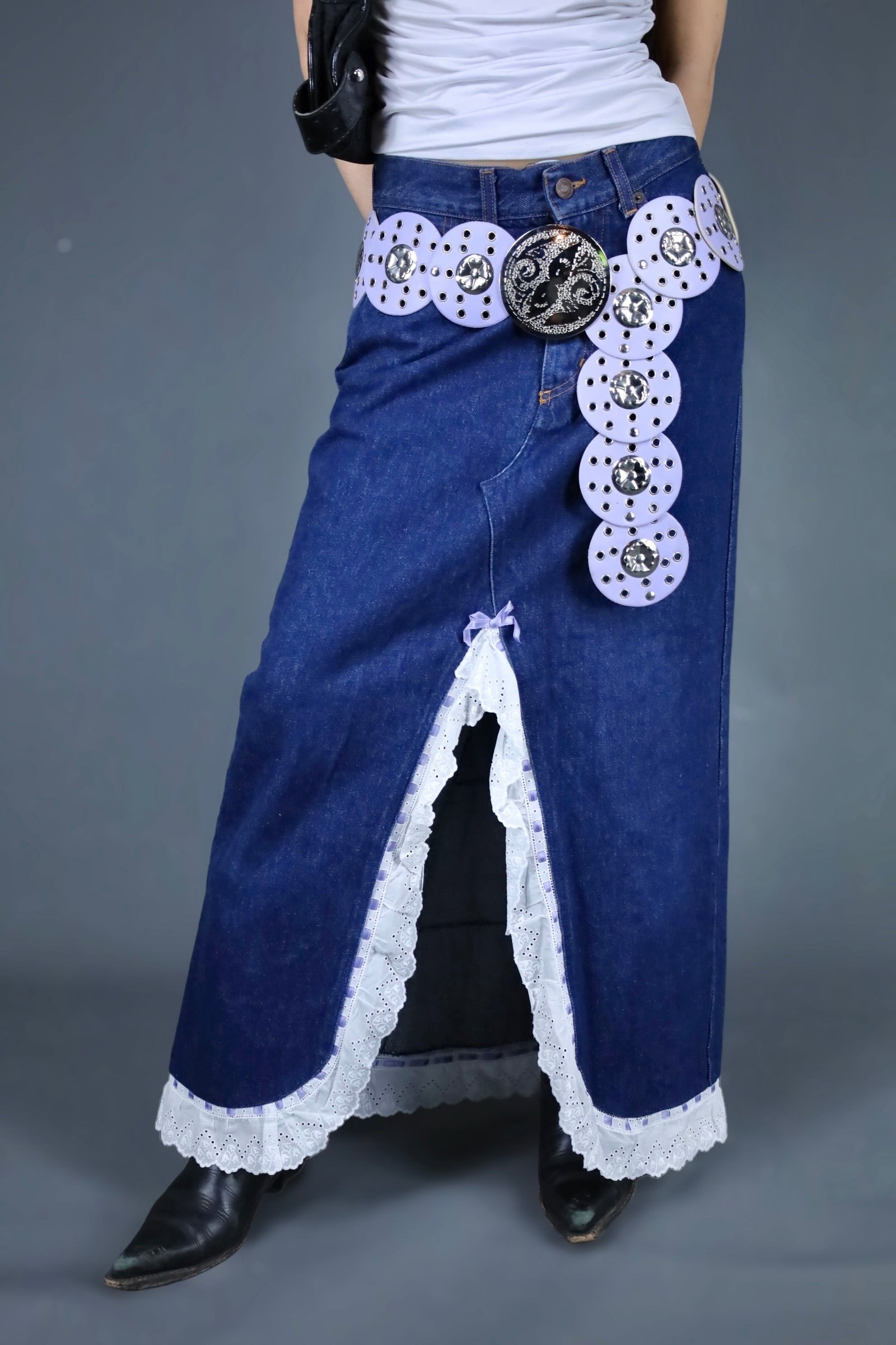 Ceinture à disques lilas