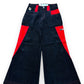 Pantalon baggy velours noir et rouge deadstock