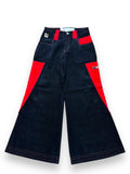 Pantalon baggy velours noir et rouge deadstock