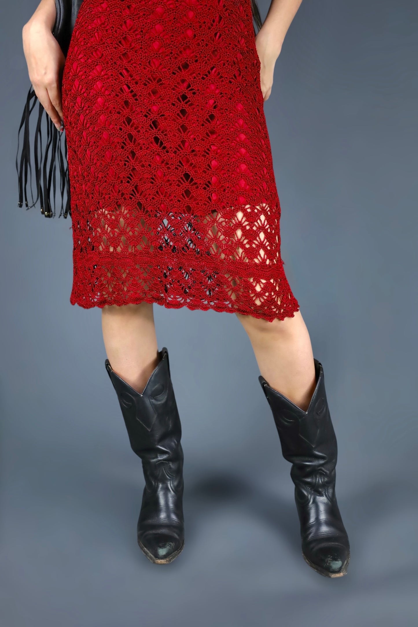 Robe en crochet rouge