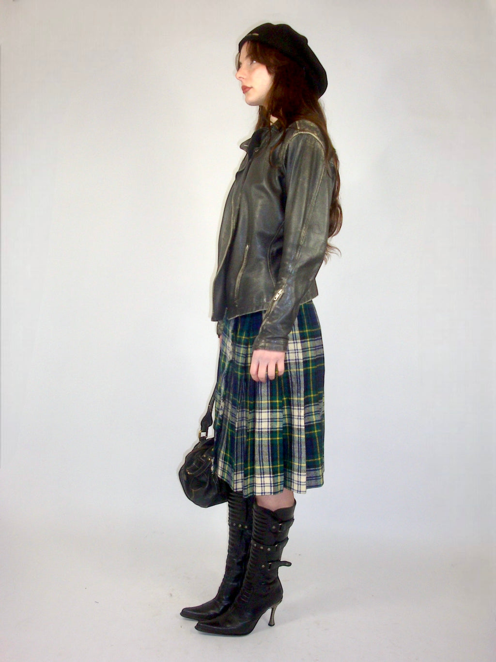 Veste en cuir patiné