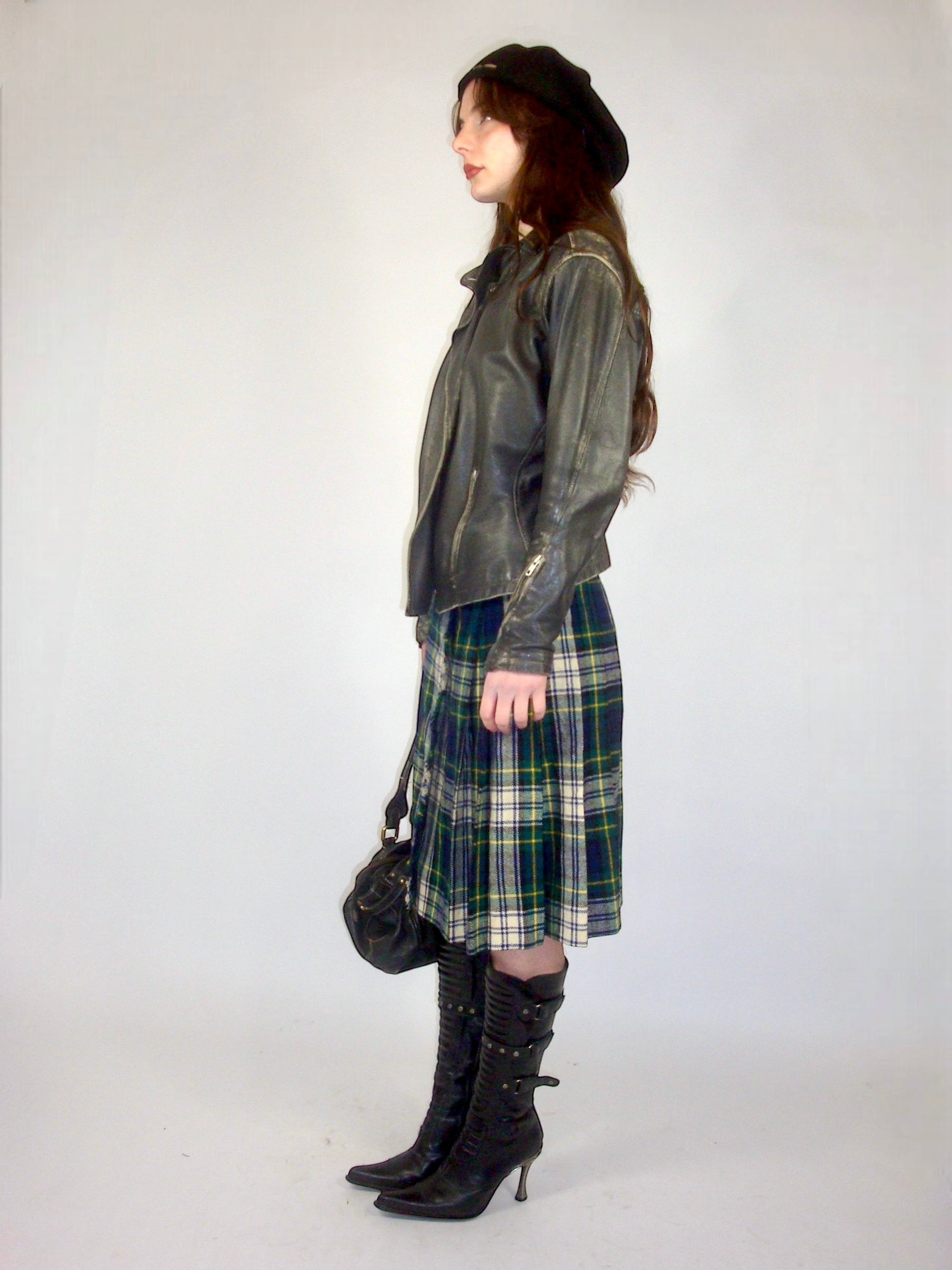 Veste en cuir patiné