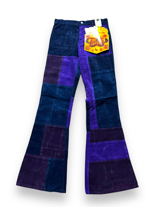 Pantalon patchwork velours violet deadstock