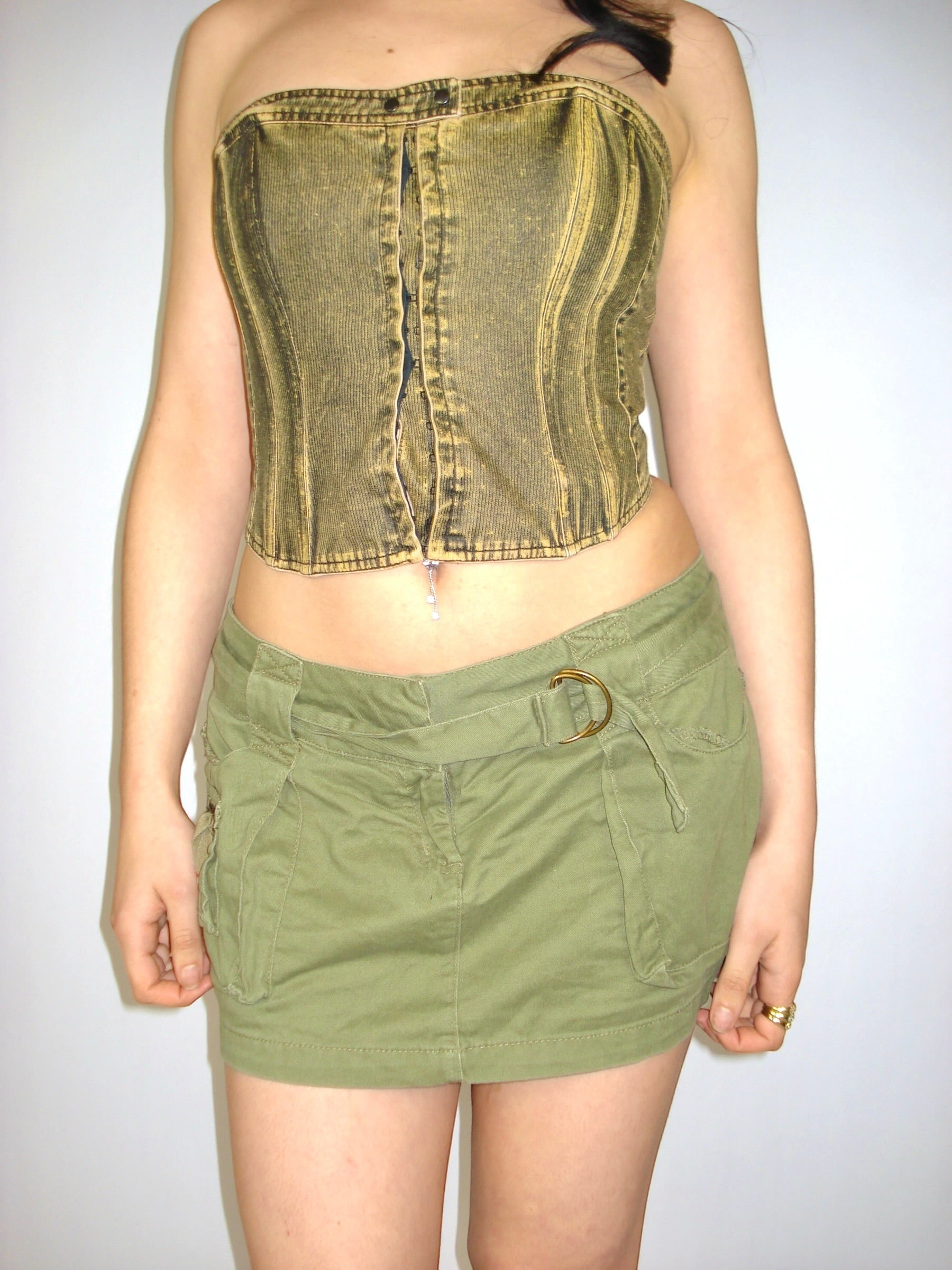 Top bustier effet délavé