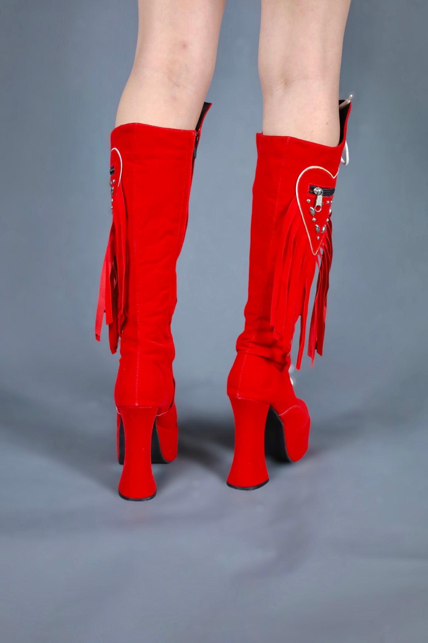 Bottes rouge à franges