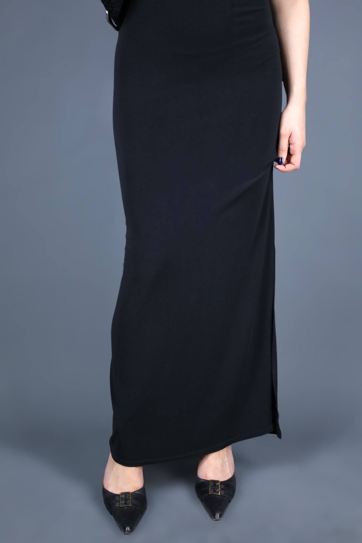 Robe longue noire dos nu