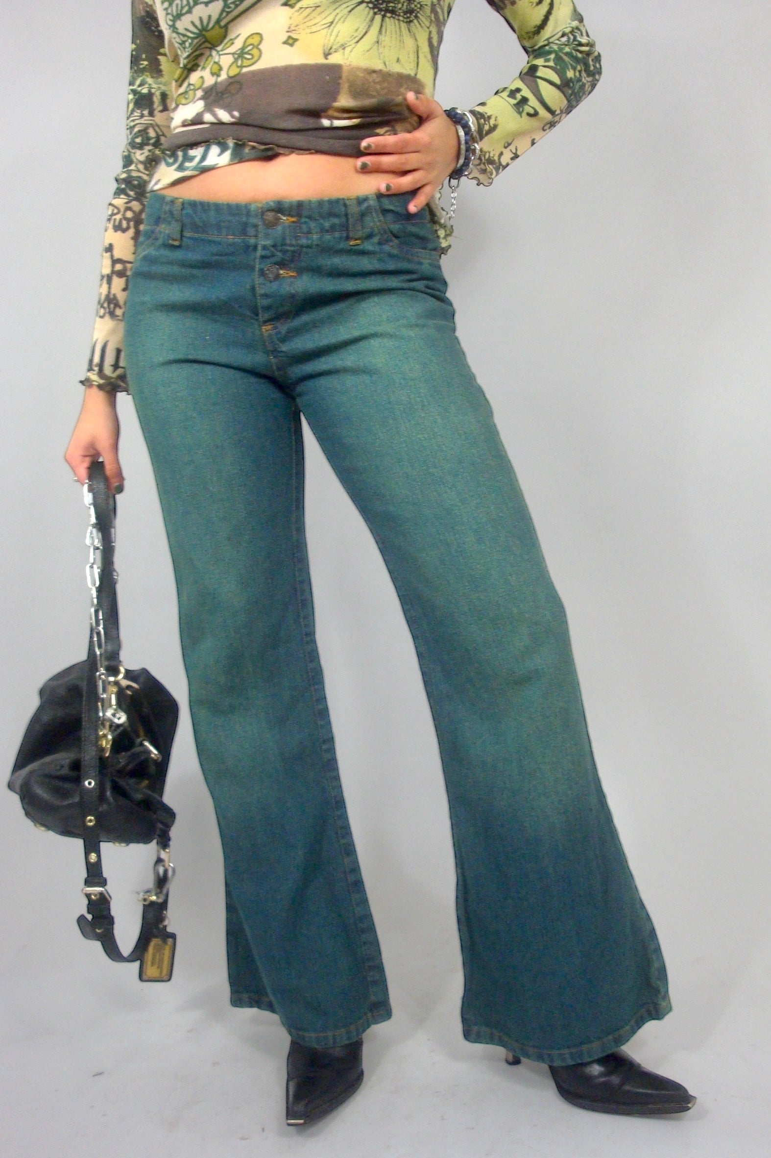 Jean flare délavé