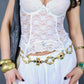 Top corset blanc en dentelle