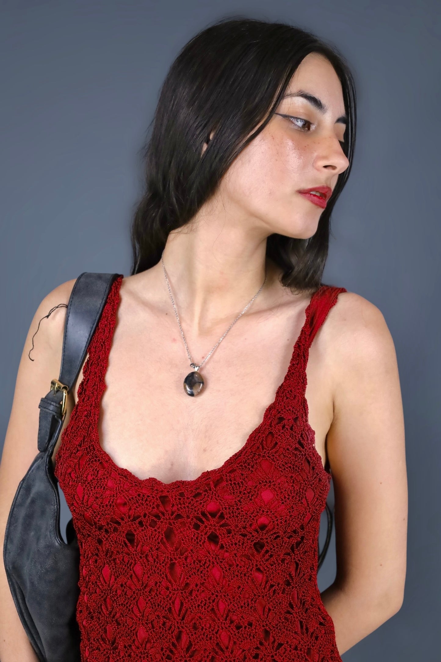 Robe en crochet rouge