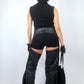 Chaps en cuir noir