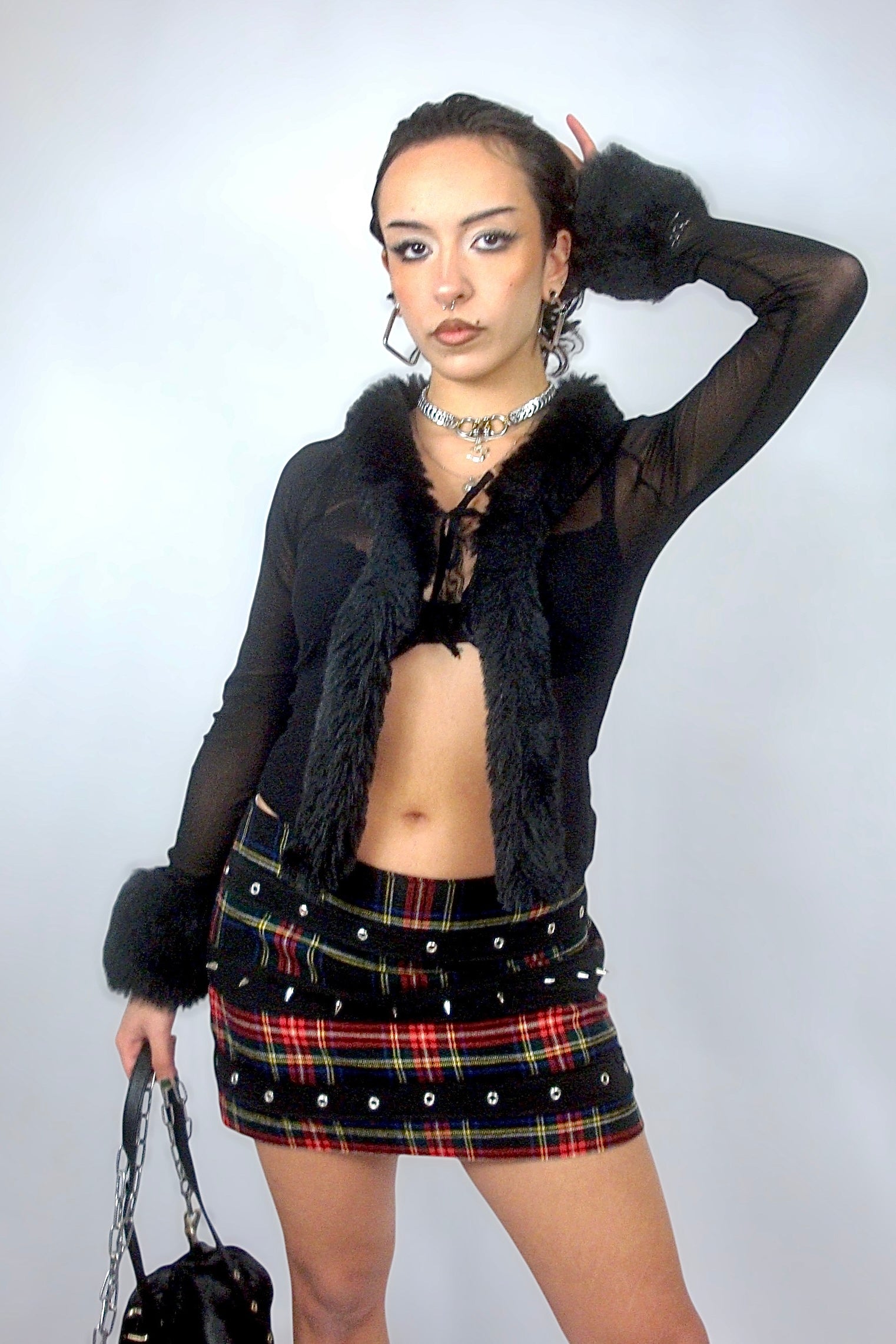 Gilet en mesh et fausse fourrure