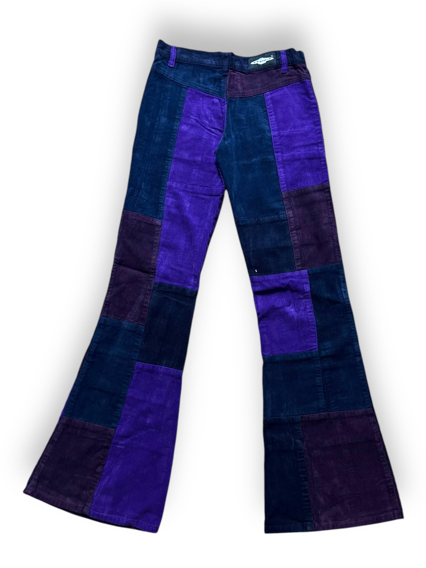 Pantalon patchwork velours violet deadstock