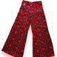 Pantalon baggy tartan rouge deadstock