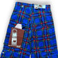 Pantalon baggy tartan bleu deadstock