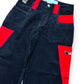 Pantalon baggy velours noir et rouge deadstock