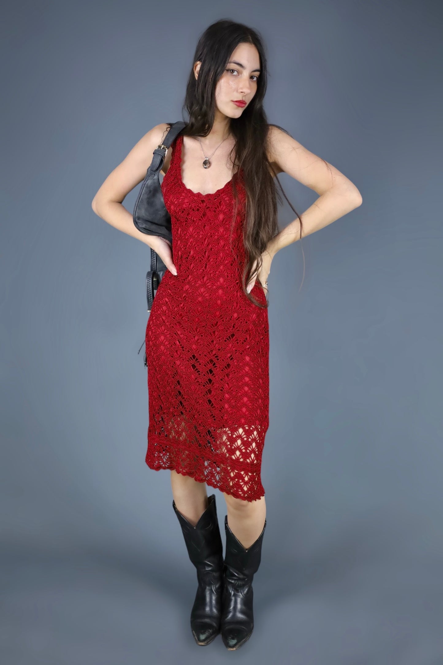 Robe en crochet rouge