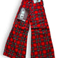 Pantalon baggy tartan rouge deadstock