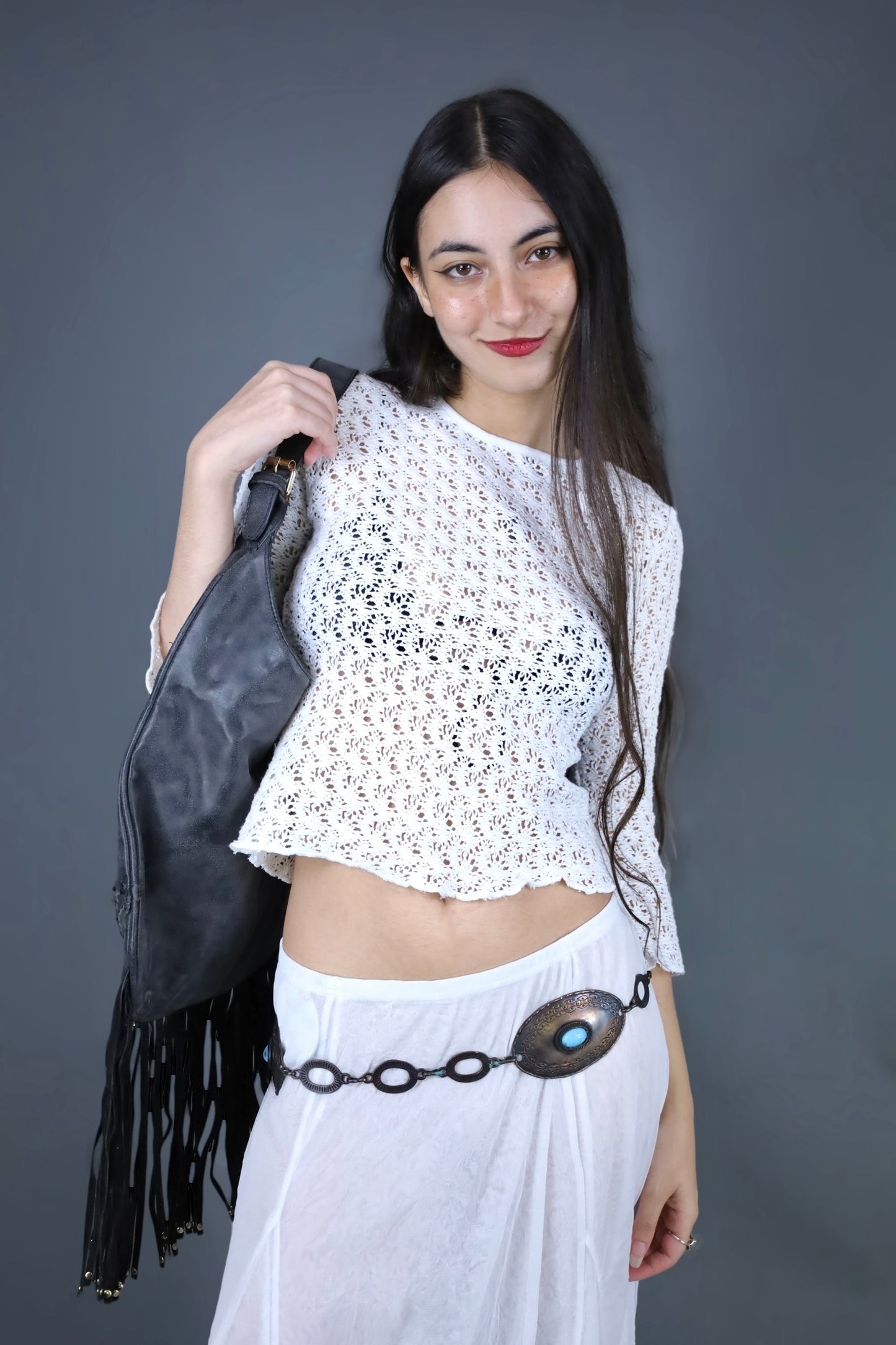 Top en crochet blanc