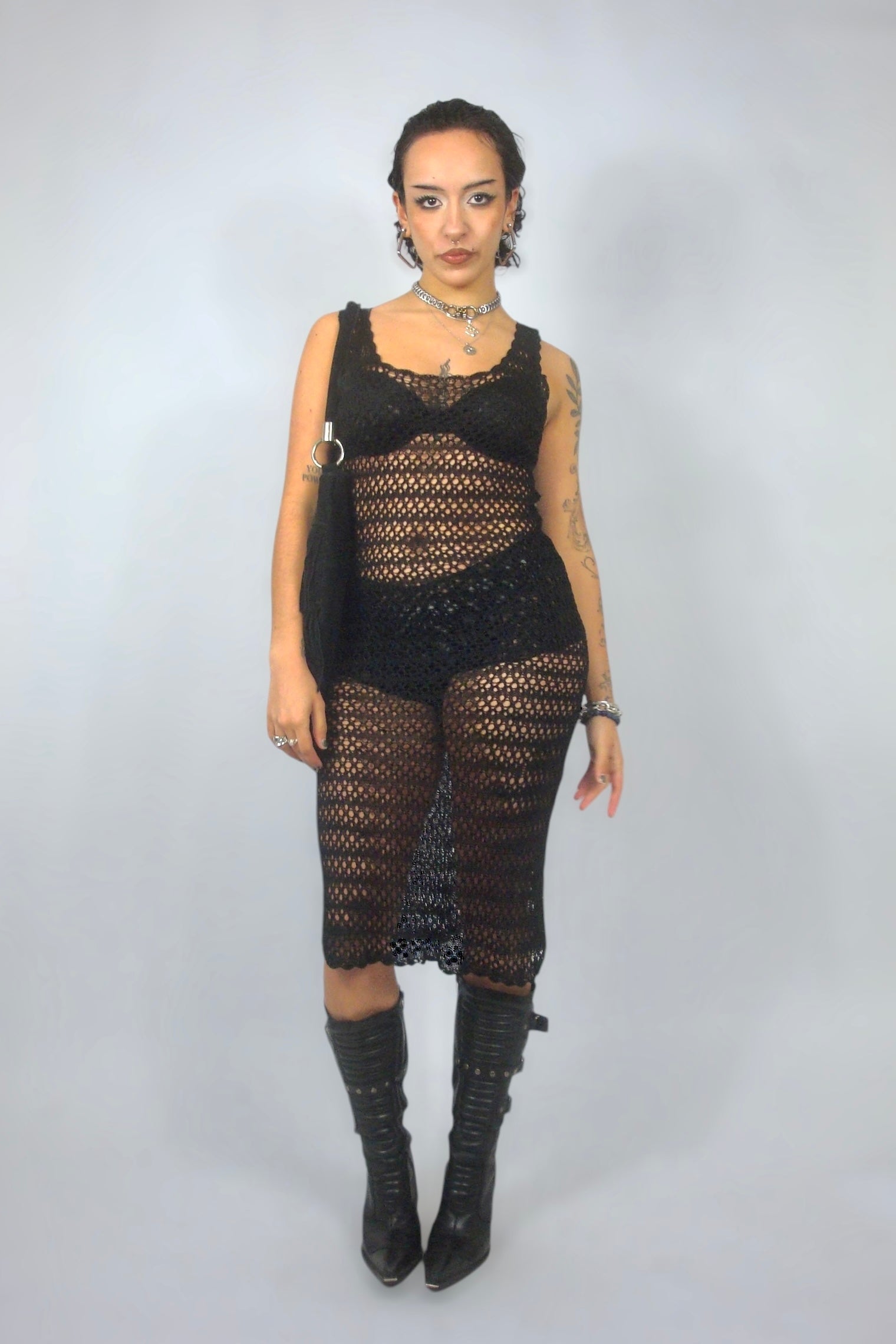 Robe en maille noire