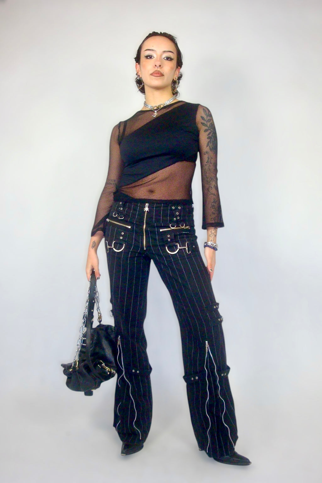 Pantalon noir à sangles TRIPP