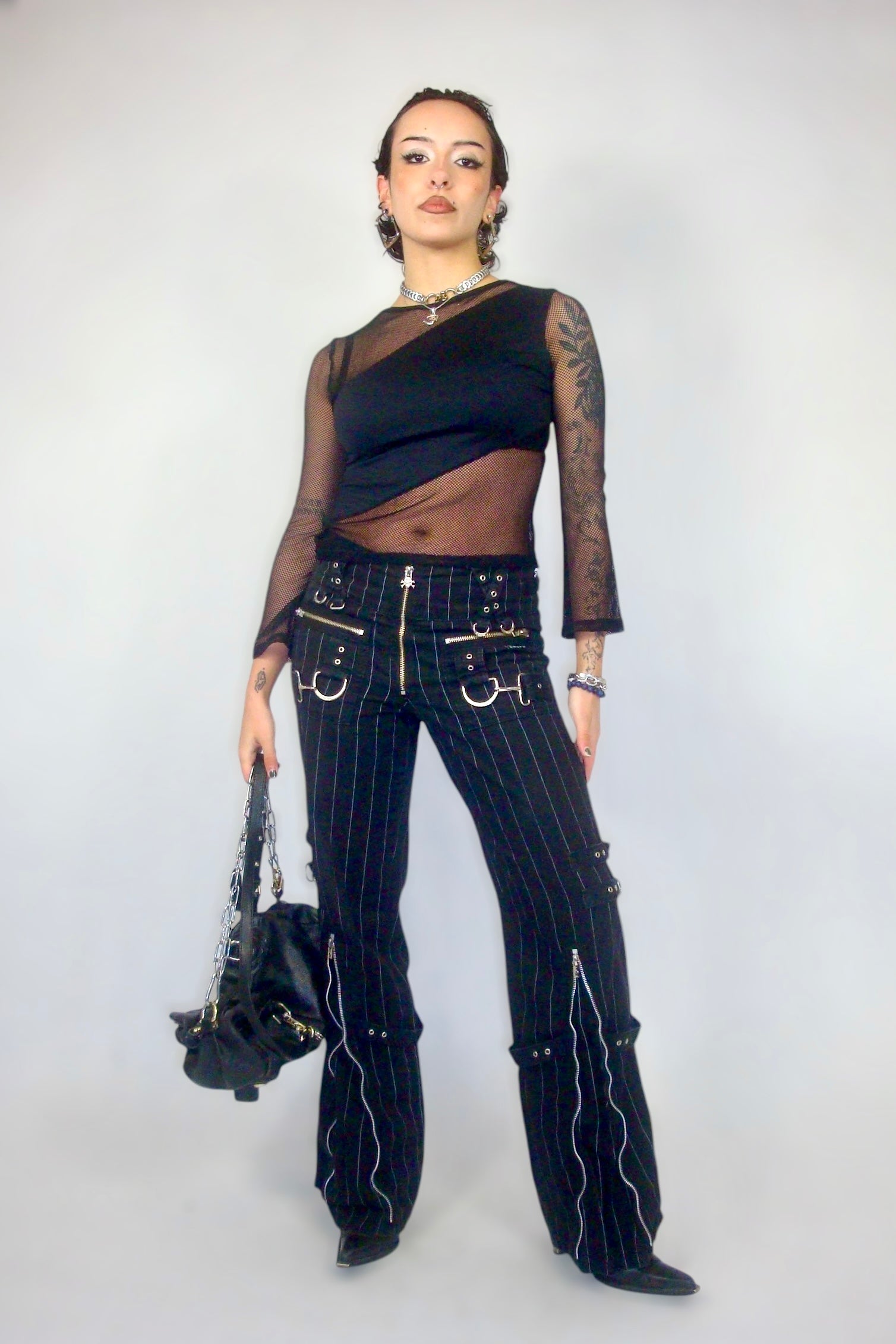 Pantalon noir à sangles TRIPP