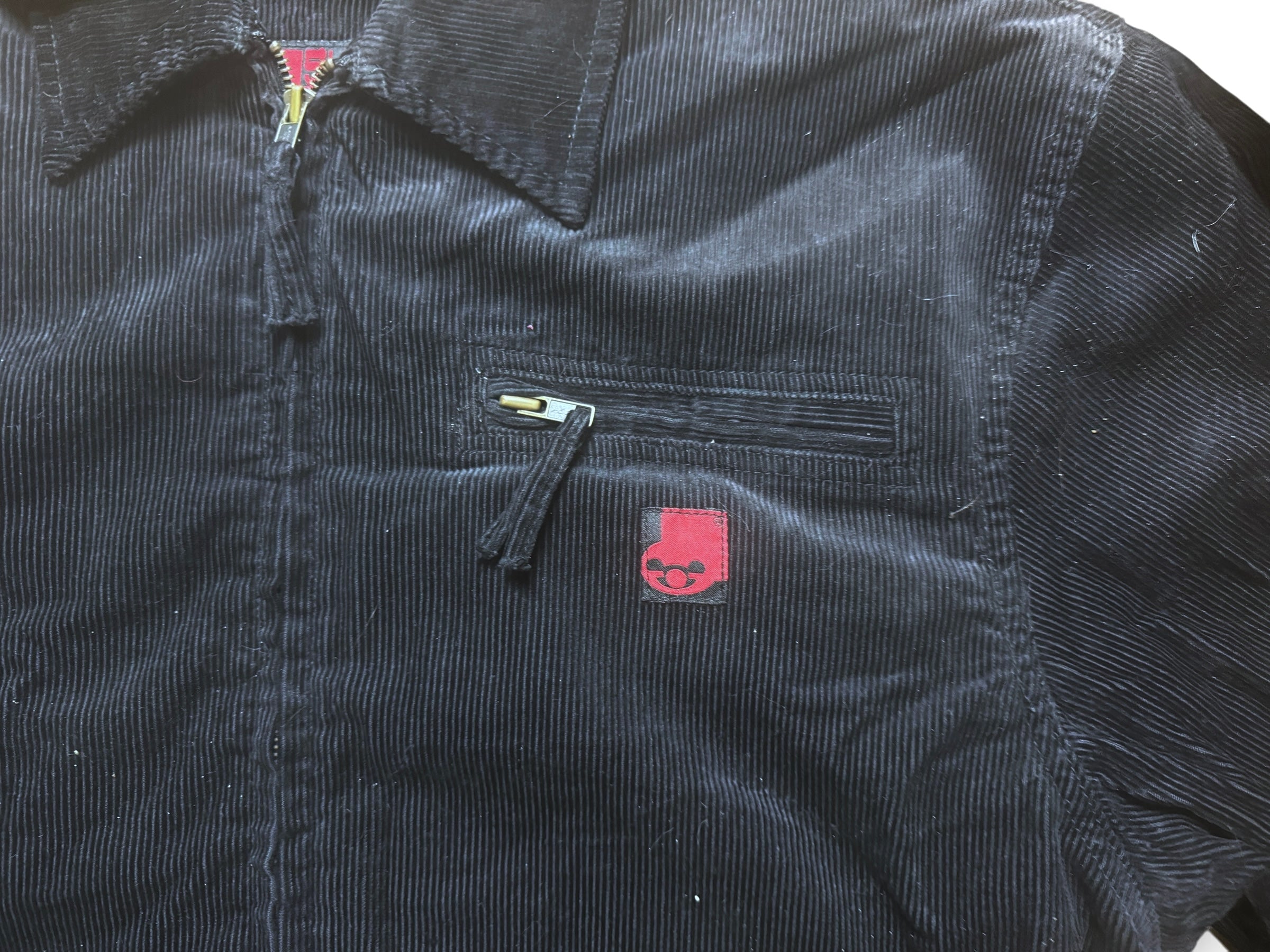 Veste oversize en velours noir deadstock