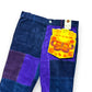 Pantalon patchwork velours violet deadstock