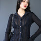 Chemise noire en mesh