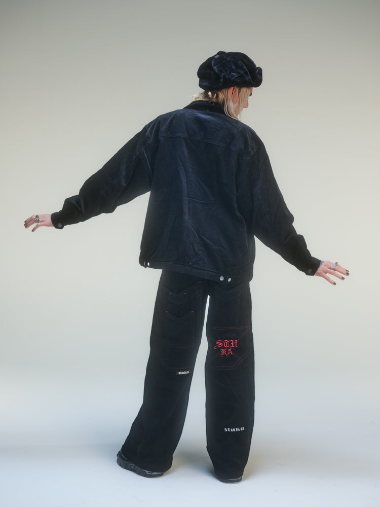 Pantalon baggy velours noir deadstock