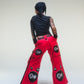 Pantalon baggy rouge à boules de billard deadstock