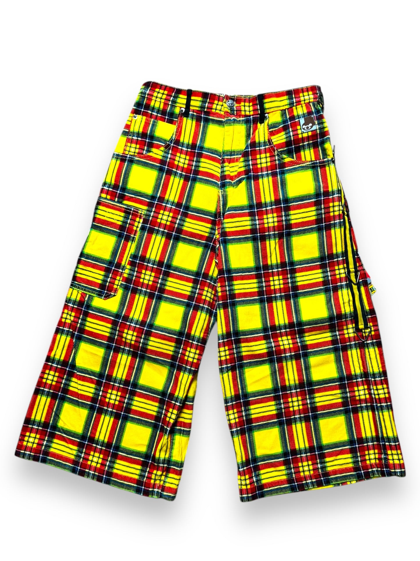 Short baggy tartan jaune deadstock