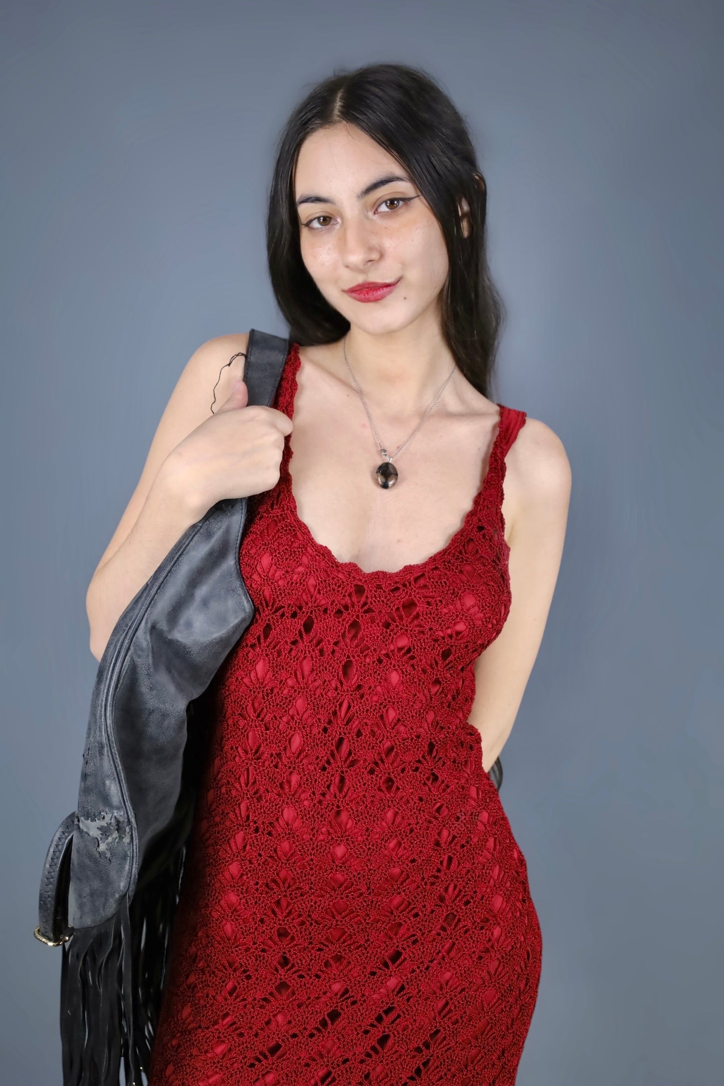 Robe en crochet rouge