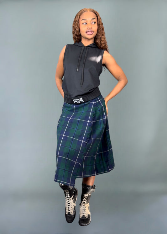 Kilt long à carreaux verts