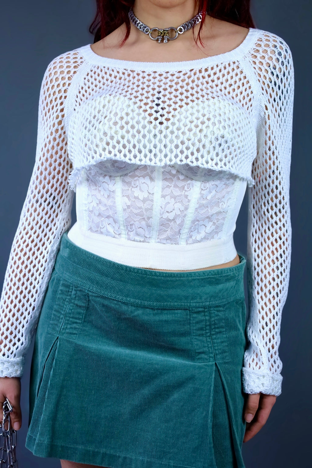 Bustier blanc en dentelle