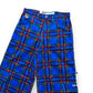 Pantalon baggy tartan bleu deadstock