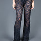 Pantalon flare en dentelle noire