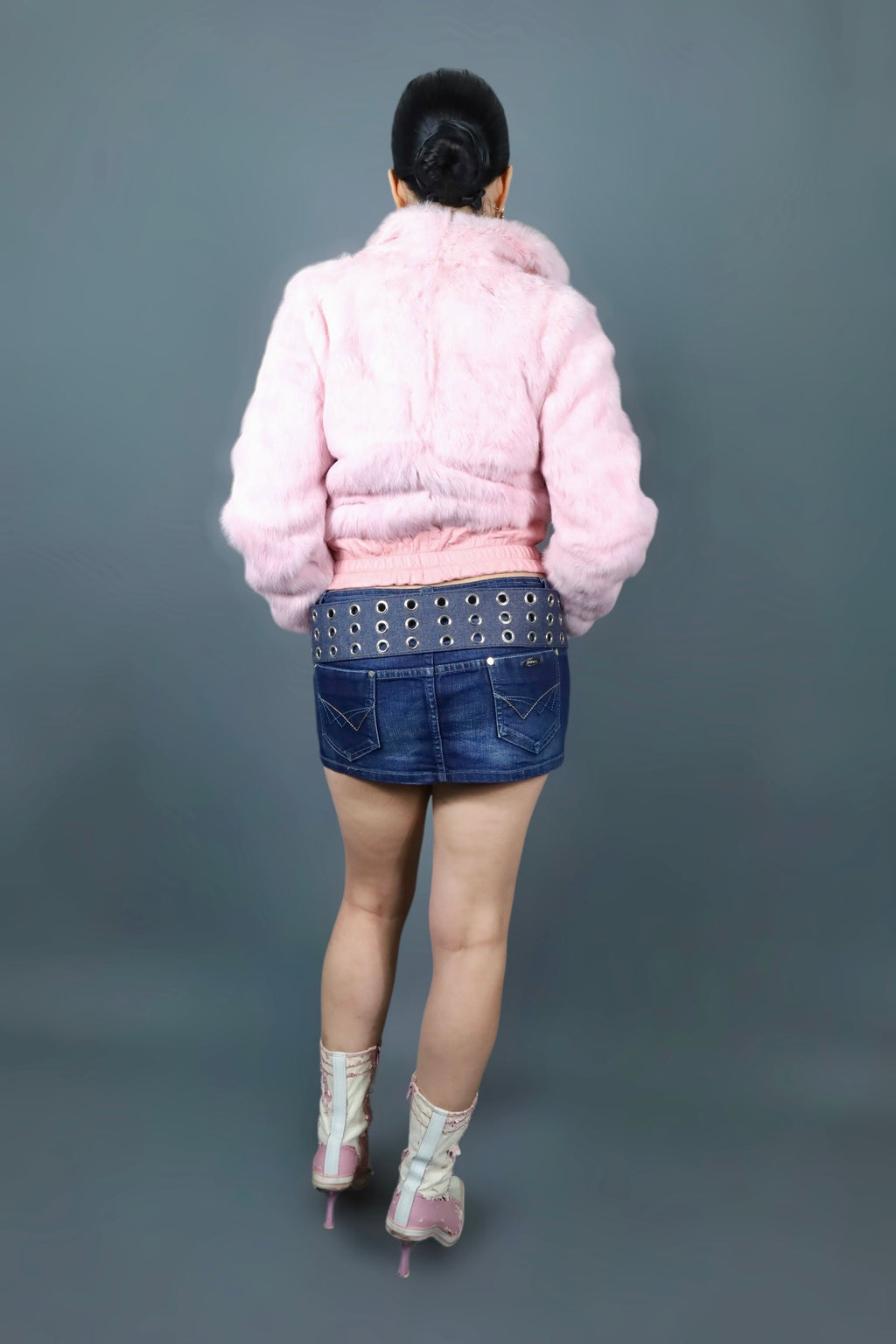 Ceinture en jean à oeillets