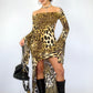 Robe longue léopard dos nu