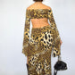 Robe longue léopard dos nu