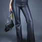 Pantalon en similicuir noir