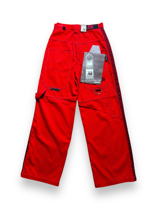 Pantalon baggy velours rouge deadstock