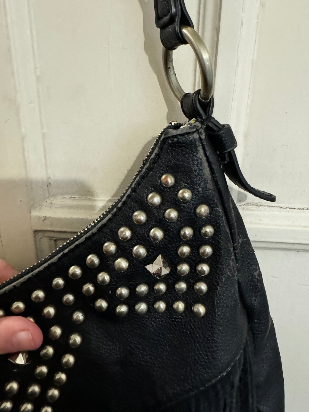 Sac guess noir à franges